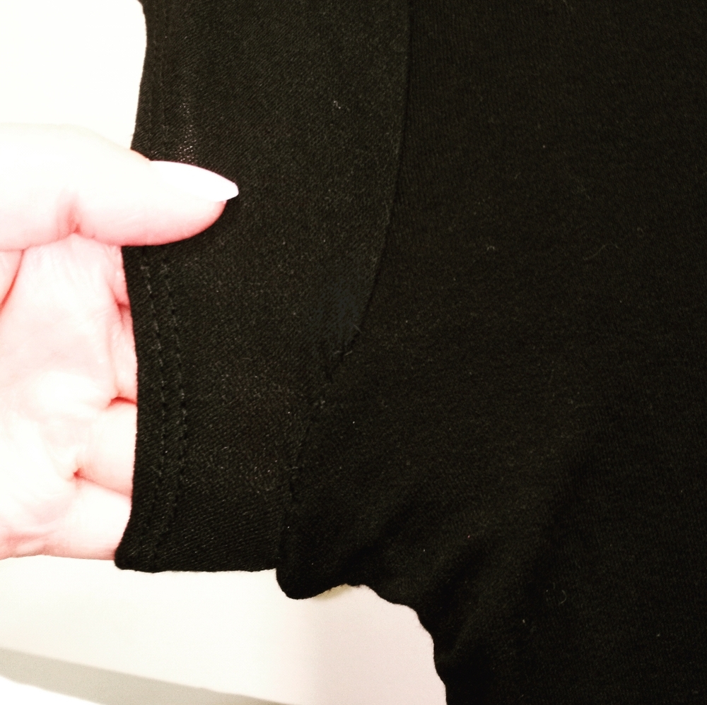 Fitted V-Neck Cap Sleeve Dress Black Sz. S/M Joe & Elle - Picture 8 of 9